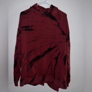 Red and Black Tie Dye Hoodie